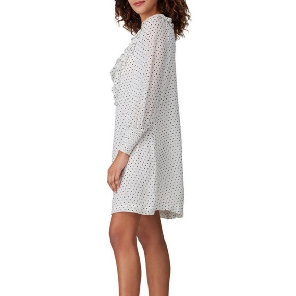 GANNI White Polka Dot Ruffle Dress - Picture 4 of 8